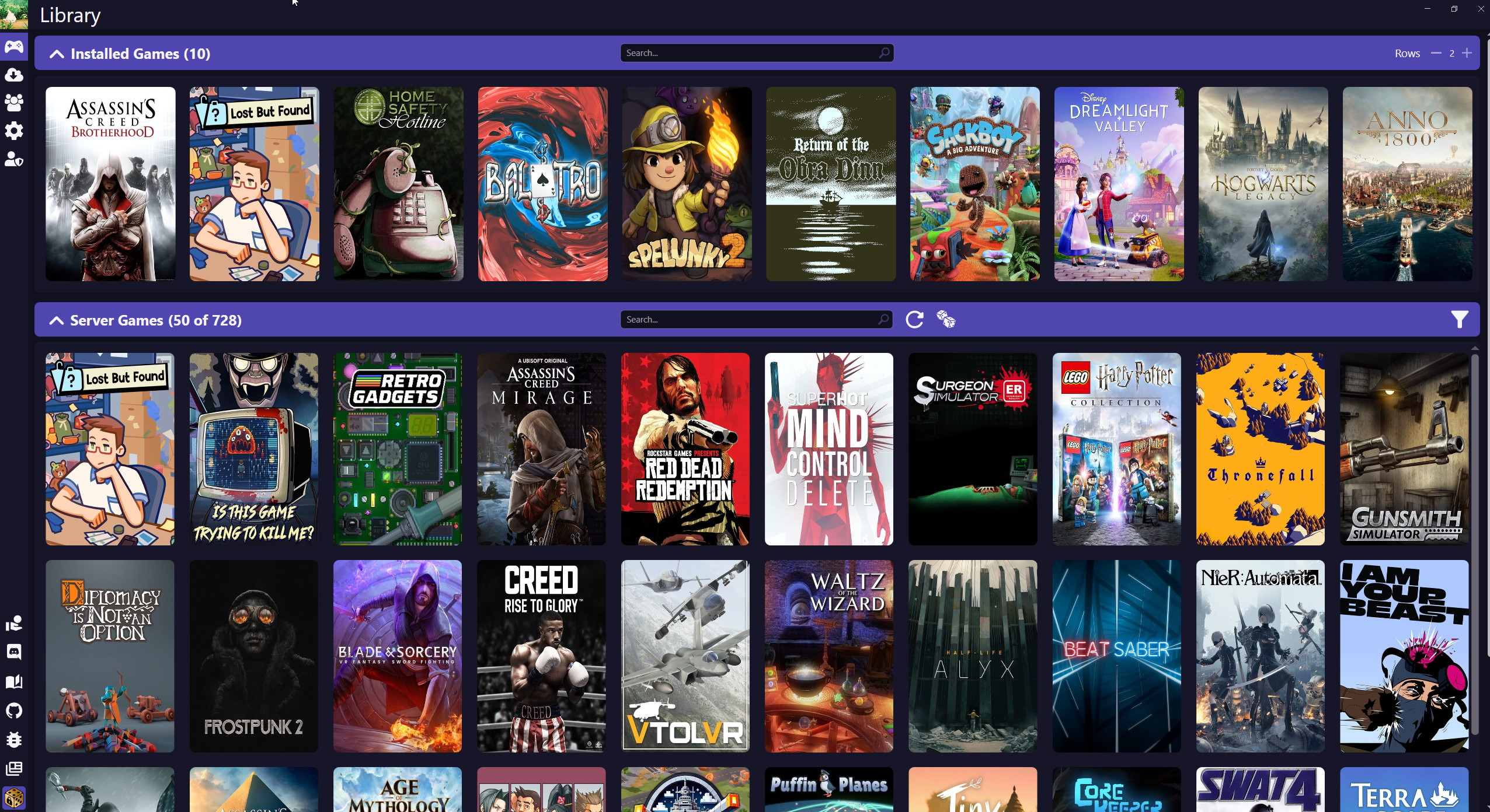 GameVault Library Screenshot